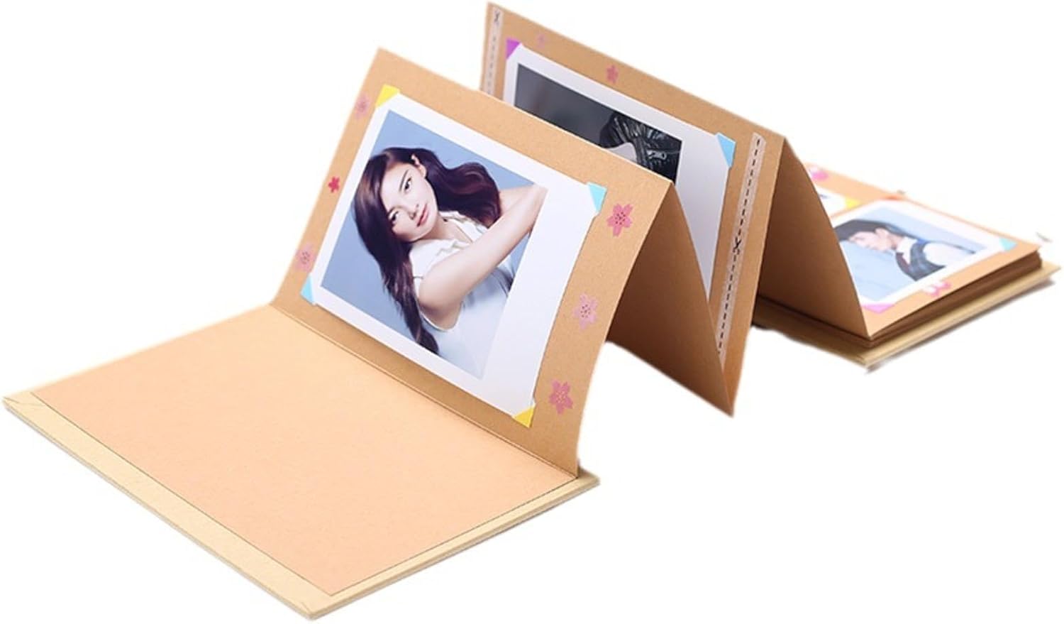 Álbum de fotos. Diseño de página plegable de acordeón. Álbum de fotos hecho a mano creativo. Tipo de pasta álbum de fotos álbum de fotos