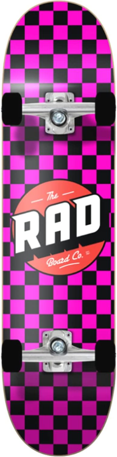 RAD Wheels Checker 2 Patineta Completa NegroRosa – 7.75″ x 31.25″