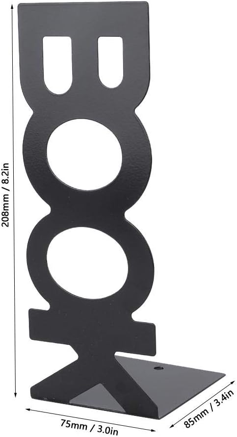2 soportes de metal para libros, películas, CDs, escuela y decoración del hogar (8.189 in)
