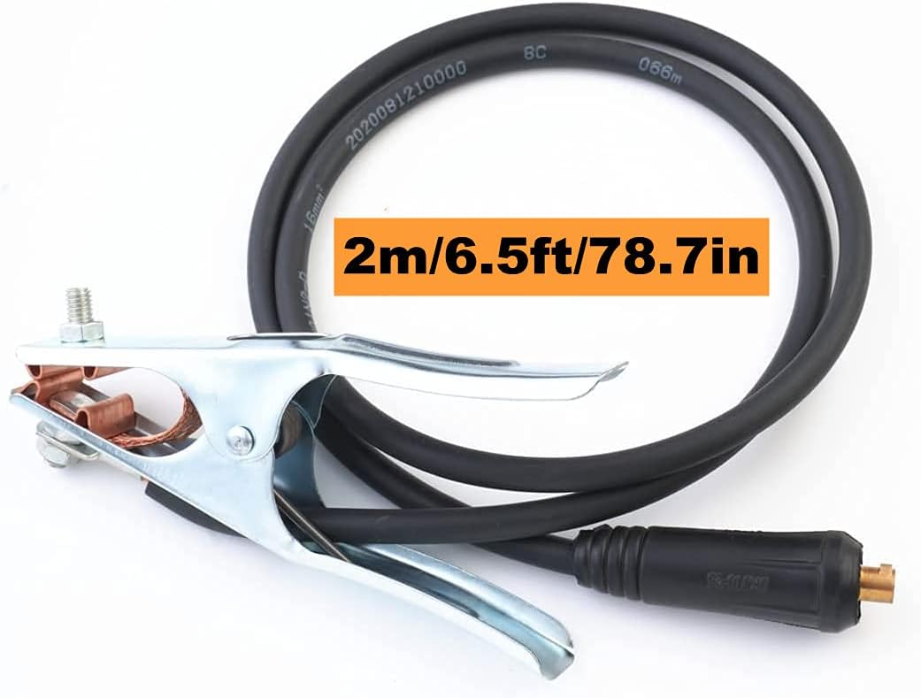 300A 16 Cable de aluminio revestido de cobre Dinse 10-25 Conector Enchufe de soldadura Cables Conjunto de ensamblaje de 9.8 pies Soporte de