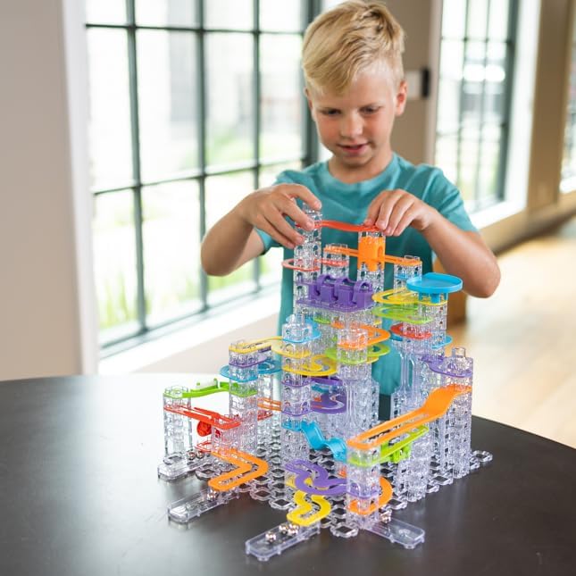 Fat Brain Toys Trestle Tracks Pro – Carrera modular de mármol de 274 piezas, juguete STEAM, a partir de 8 años