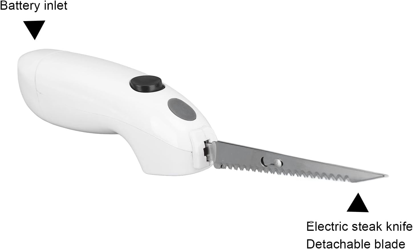 TITA-DONG Cuchillo a batería, cuchillo de carne inalámbrico de acero inoxidable, cuchillo de filete eléctrico recargable para tallar carne, cuchillo