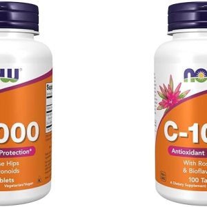 NOW Suplementos de vitamina C-1000 con escaramujos y bioflavonoides, protección antioxidante*, 100 comprimidos (paquete de 2) NOW Suplementos de vitamina C-1000 con escaramujos y bioflavonoides, protección antioxidante*, 100 comprimidos (paquete de 2)