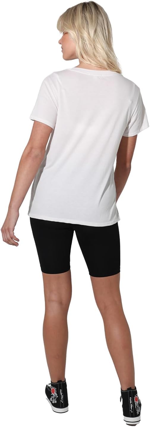Colección oficial de camisetas sueltas con logotipo primario para mujer, color blanco