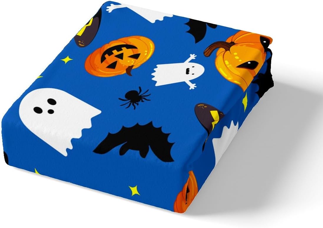 Manfei Juego de funda de edredón con diseño de calabaza, tamaño individual, funda de edredón con 1 funda de almohada, juego de ropa de cama de 2