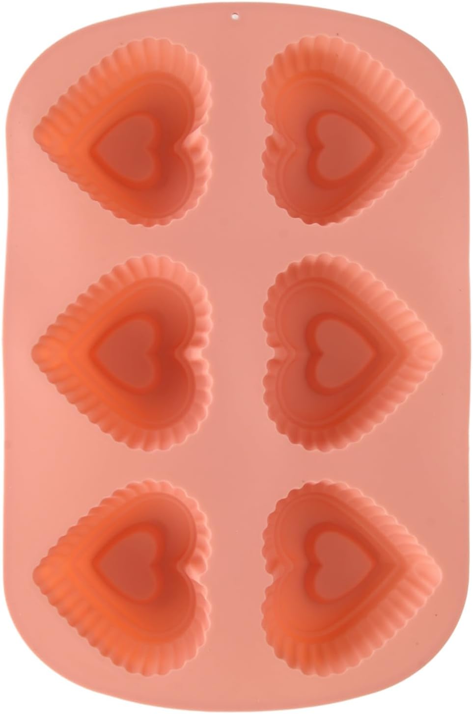 Molde es de silicona para reposteria en forma de corazón moldes de silicona con 6 agujeros en forma de corazón para pastel de chocolate, pudín hecho