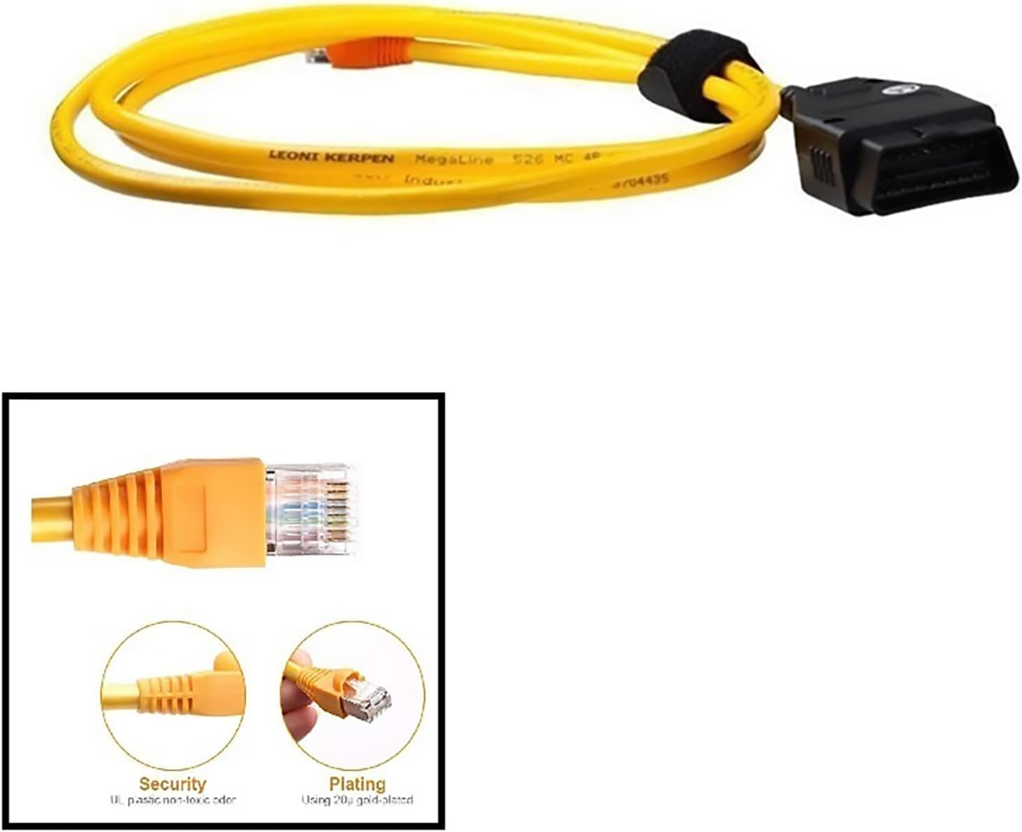 Alchiauto Ethernet Enet OBD OBDii Rj45 ENET obd2 Cable para interfaz 2M Compatible F-Series para B-M-W i-sta