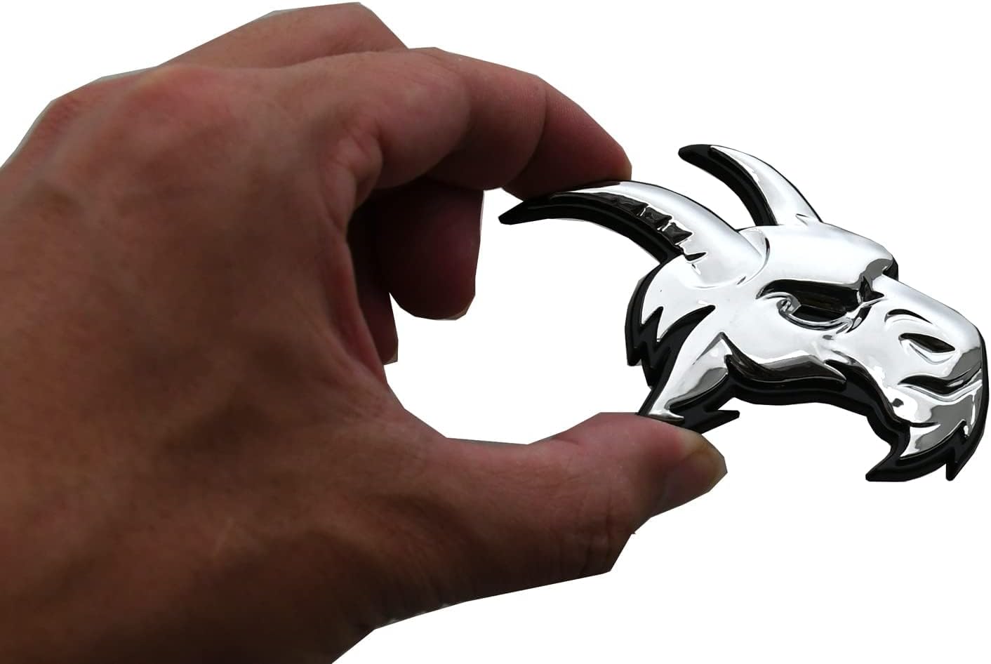 Par de emblemas de cabeza personalizados 3D de repuesto para TRX Ram 1500 Fender Badge Hellcat (cromado)
