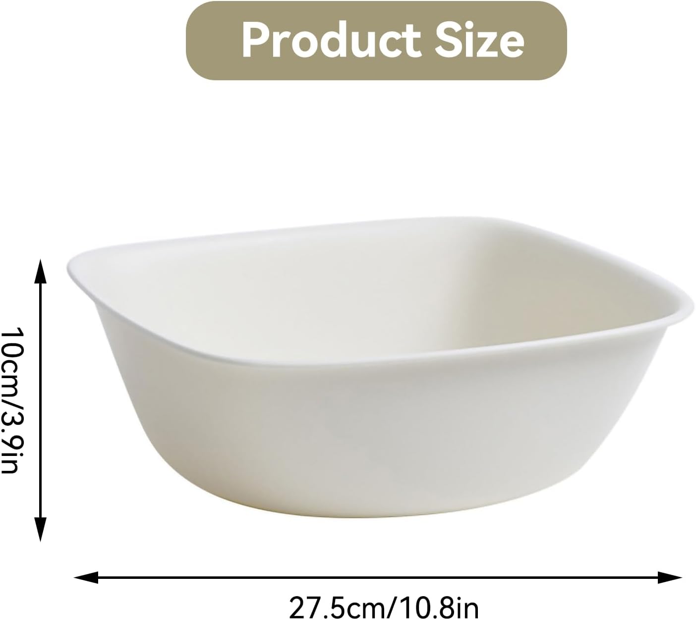 Lavabo portátil para lavar, lavabo multiusos de plástico, bandeja apilable de frutas y verduras para limpieza (S, blanco)
