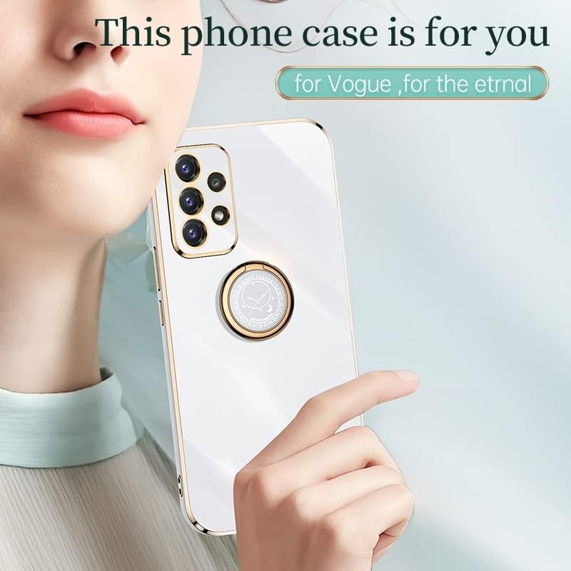 Funda compatible con Samsung Galaxy A32-4G, funda protectora de cámara de cuerpo completo, a prueba de golpes, con borde de espejo galvanizado,