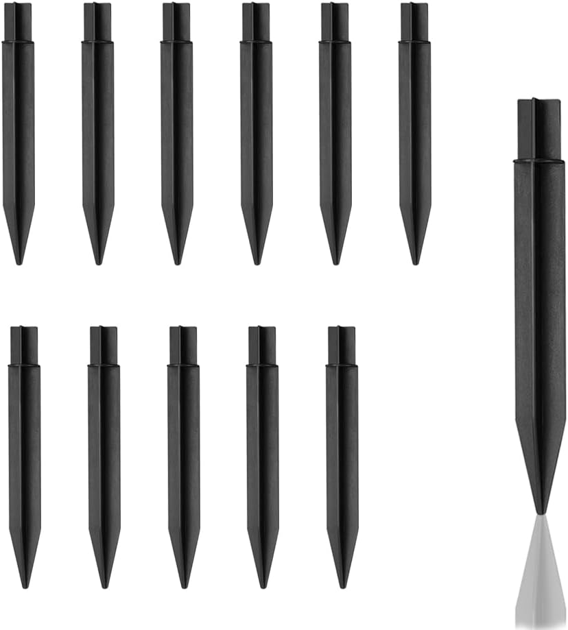 Bxxwin Estacas de plástico para tierra, 12 piezas de luces solares de repuesto, estacas de plástico ABS para luces solares de camino, luces de