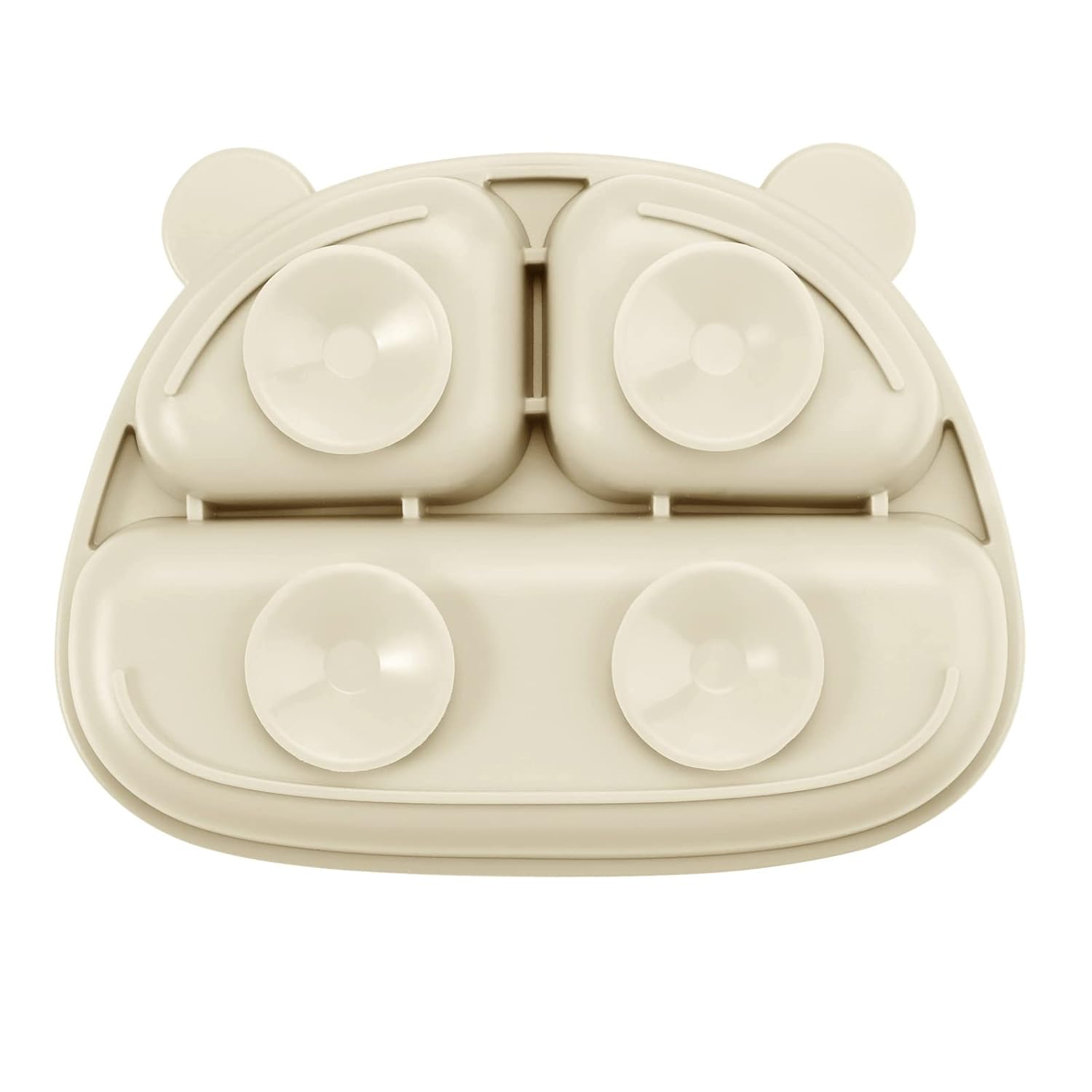 PandaEar Paquete de 2 placas de succión de silicona para bebés con 2 cucharas para autoalimentación, platos de succión 100% de silicona para niños