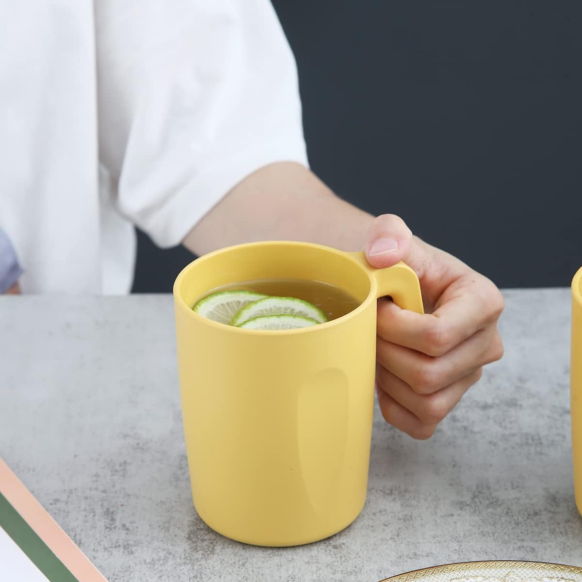 Kyraton Juego de tazas de plástico de 8 piezas, irrompibles y reutilizables, ligeras, de viaje, tazas de café, tazas de expreso, fáciles de