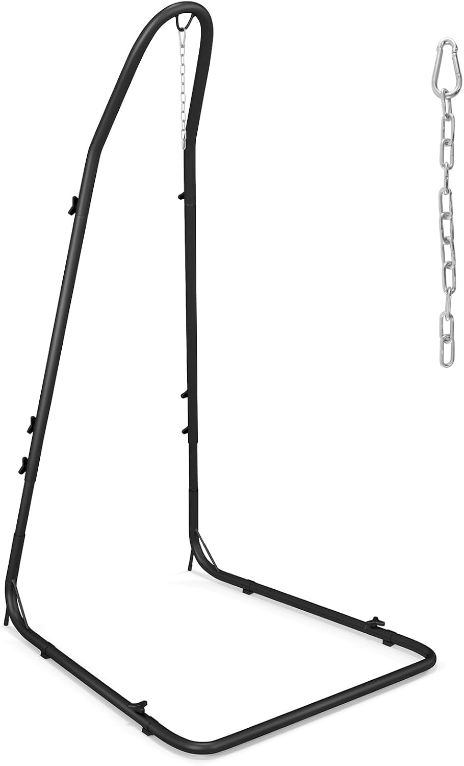 Giantex Soporte de hamaca para exterior, soporte de columpio de metal resistente con gancho de seguridad y cadena resistente, soporte de silla