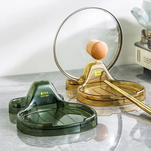 Espátula de cocina multifunción  Soporte para cuchara con soporte para tapa, soporte versátil para tapa de olla, resistente al calor y ecológico,