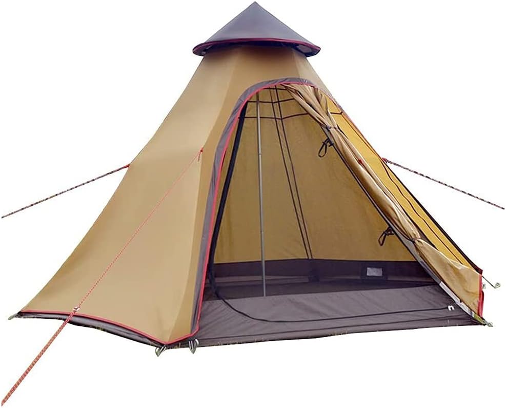 Tienda de campaña impermeable pirámide tipi para adultos, tienda de campaña impermeable de doble capa, tienda india, tienda de campaña para yurtas,