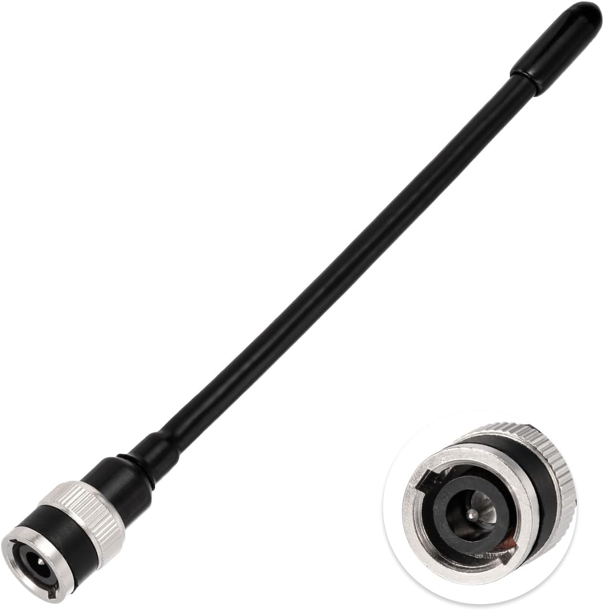Superbat Antena UHF 400-470MHz Antena de radio bidireccional con conector macho BNC, paquete de 2 para transmisor-receptor de radio portátil CB,