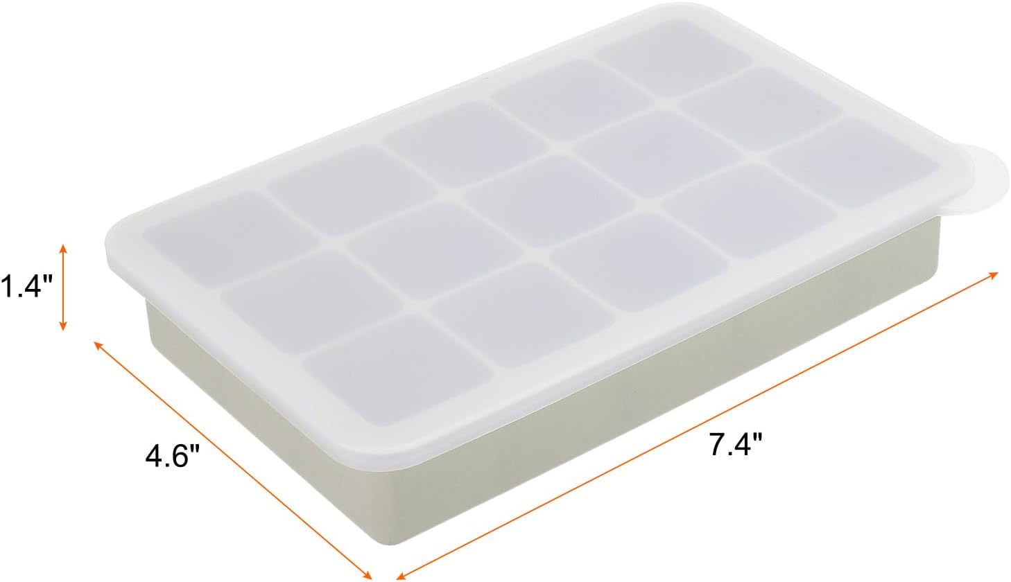 MECCANIXITY Molde para cubitos de hielo, bandeja de cubitos de hielo de 15 rejillas con tapa para cóctel, jugo, bebida casera (verde)