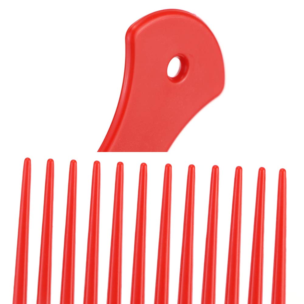 24 peines anchos de plástico de 6.5 pulgadas, peine de elevación para cabello rizado, peine afro suave para cabello afro, herramienta de peluquería