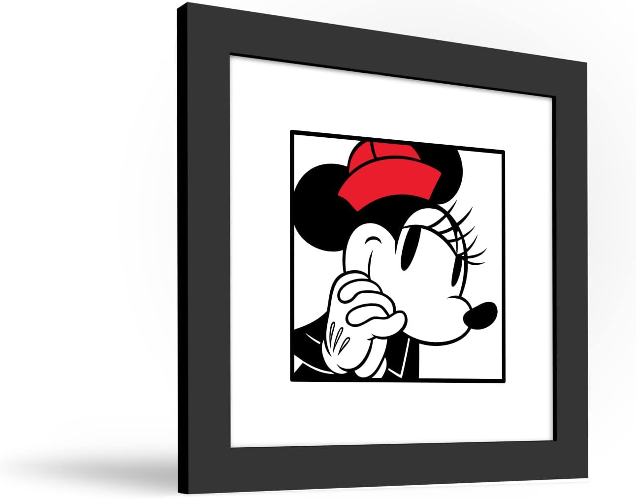 Trends International Gallery Pops Disney Mickey Mouse – Minnie Expressions – Póster de pared demure de 12 x 12 pulgadas, versión enmarcada en negro