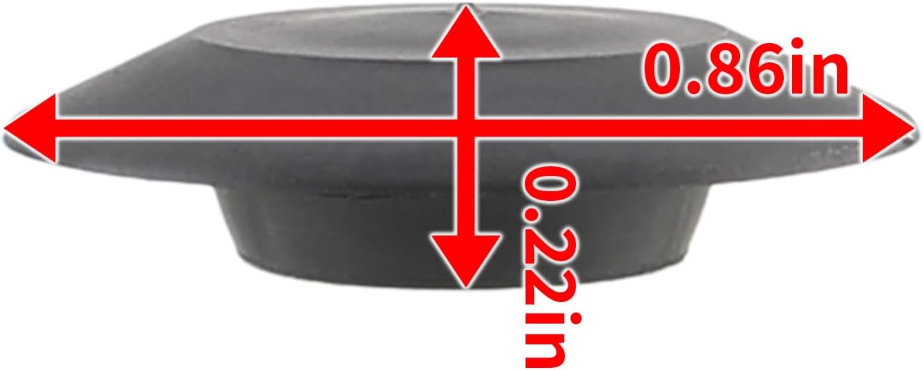 50 tapones de chapa empotrados de 12 0.5 pulgadas, cuerpo de plástico negro y tapón de agujero de chapa, tapones de botón con cabezales tipo