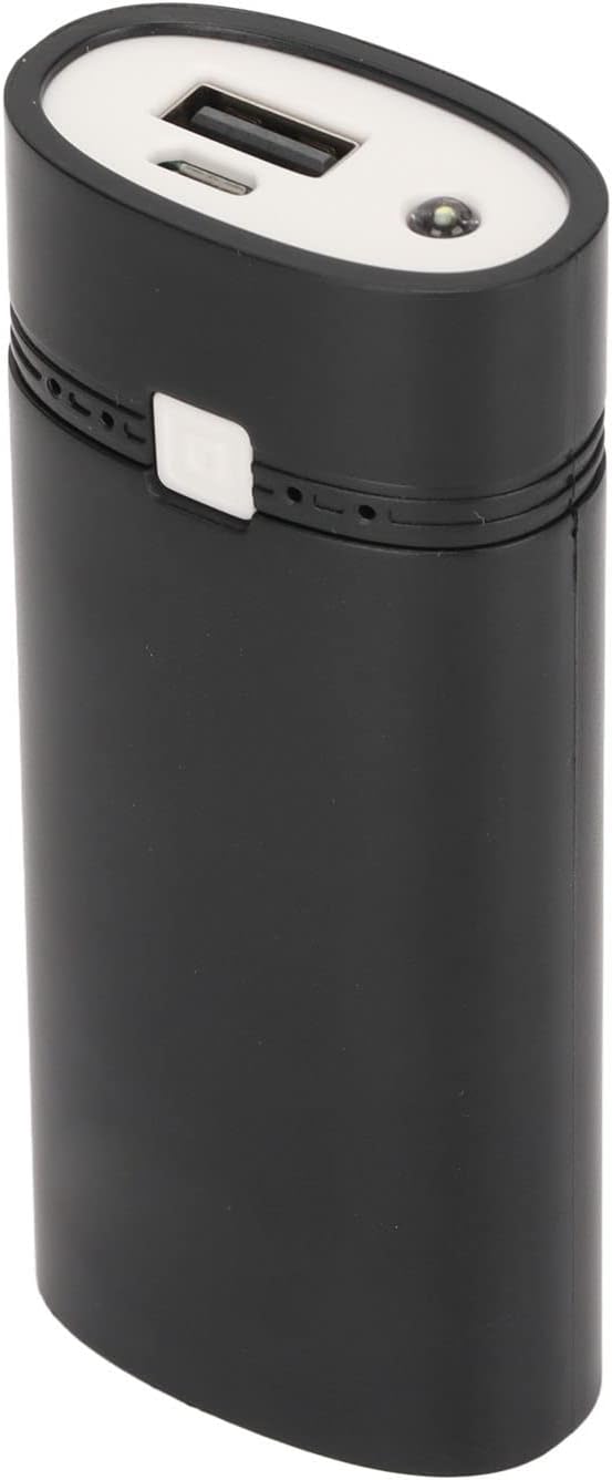 GOWENIC 18650 Cargador de batería Banco de energía, Universal DIY USB Power Bank Box Shell para teléfono inteligente, moderno y portátil (negro)