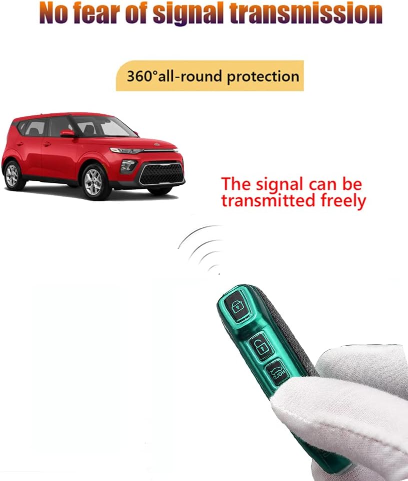 Gran suerte TPU – Funda protectora para llave de coche, con llavero (rojo) para Kia Soul (2020-2022) Forte (2019-2021) Telluride (2020-2021)
