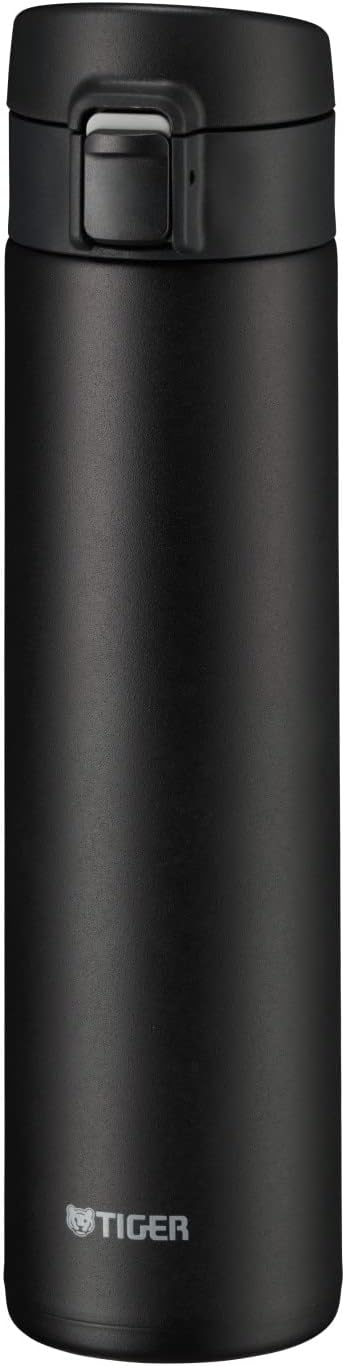 TIGER MKA-K060KK Water Bottle, 13.6 fl oz (600 ml), One-Touch, Lightweight, Stainless Steel Bottle, Vacuum Insulated, Hot and Cold Retention, Black