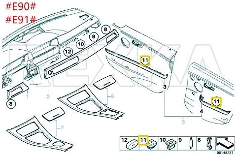 Rexka 40 piezas de moldura interior Retenedor de puerta Moldura Clips de acabado E46 E90 E91 X5 Compatible con BMW E46 E90 E91 E92 320i 323i 325i