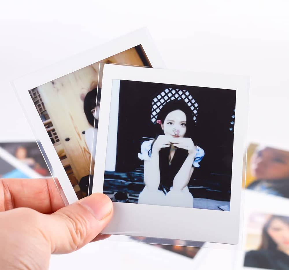 Baskiss Paquete de 100 fundas polaroid Kpop, funda ultra transparente y gruesa, funda protectora de 200 micrones, funda protectora perfecta para