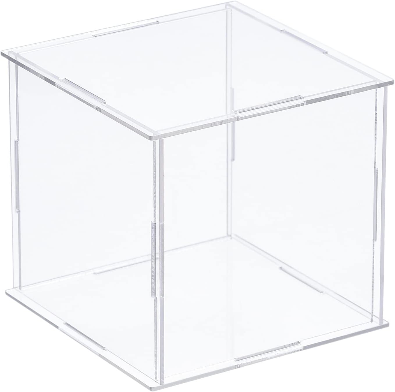 MECCANIXITY Caja de exhibición transparente, caja de acrílico monta caja a prueba de polvo, 3.9 x 3.9 x 3.9 pulgadas para coleccionables,