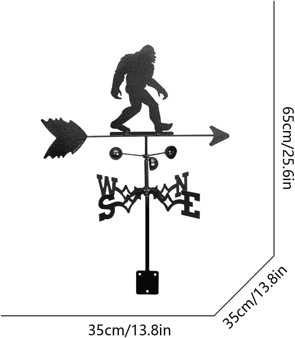 Vaneta de metal para animales 3D, indicador de dirección del viento, accesorios de decoración de techo para jardín, patio, decoración de techo (Ape)