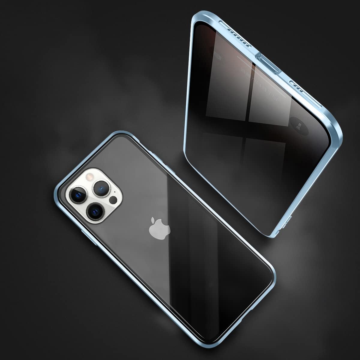 ESTPEAK – Funda magnética compatible con iPhone 13 Pro 2021, protector de pantalla magnético de doble cara y antiespía, funda protectora trasera de