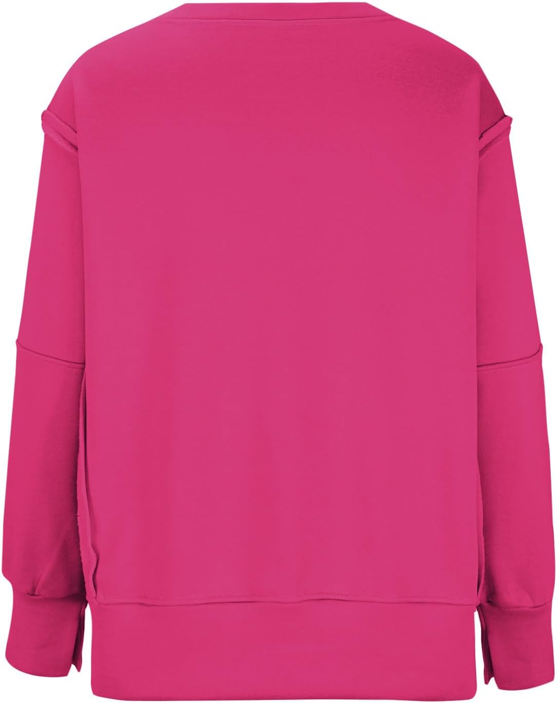 SHOPESSA Sudadera de gran tamaño con cuello redondo para mujer, dobladillo dividido, hombros caídos, sudadera con capucha y ajuste holgado casual
