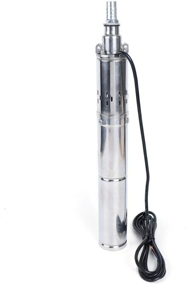 Bomba de agua solar sumergible de 370 W 24 V CC Bomba de pozo profundo de acero inoxidable portátil Flujo máximo silencioso 2 mh Bomba de agua de