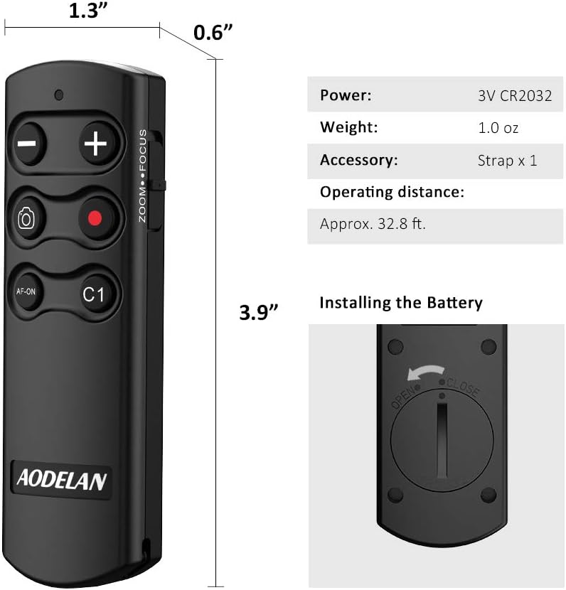 Control remoto inalámbrico de cámara de liberación del obturador para Sony A7 III, A7R III, A6100, A6400, A6600, RX100 VII, RX0 II, A7R IV, A9, A9