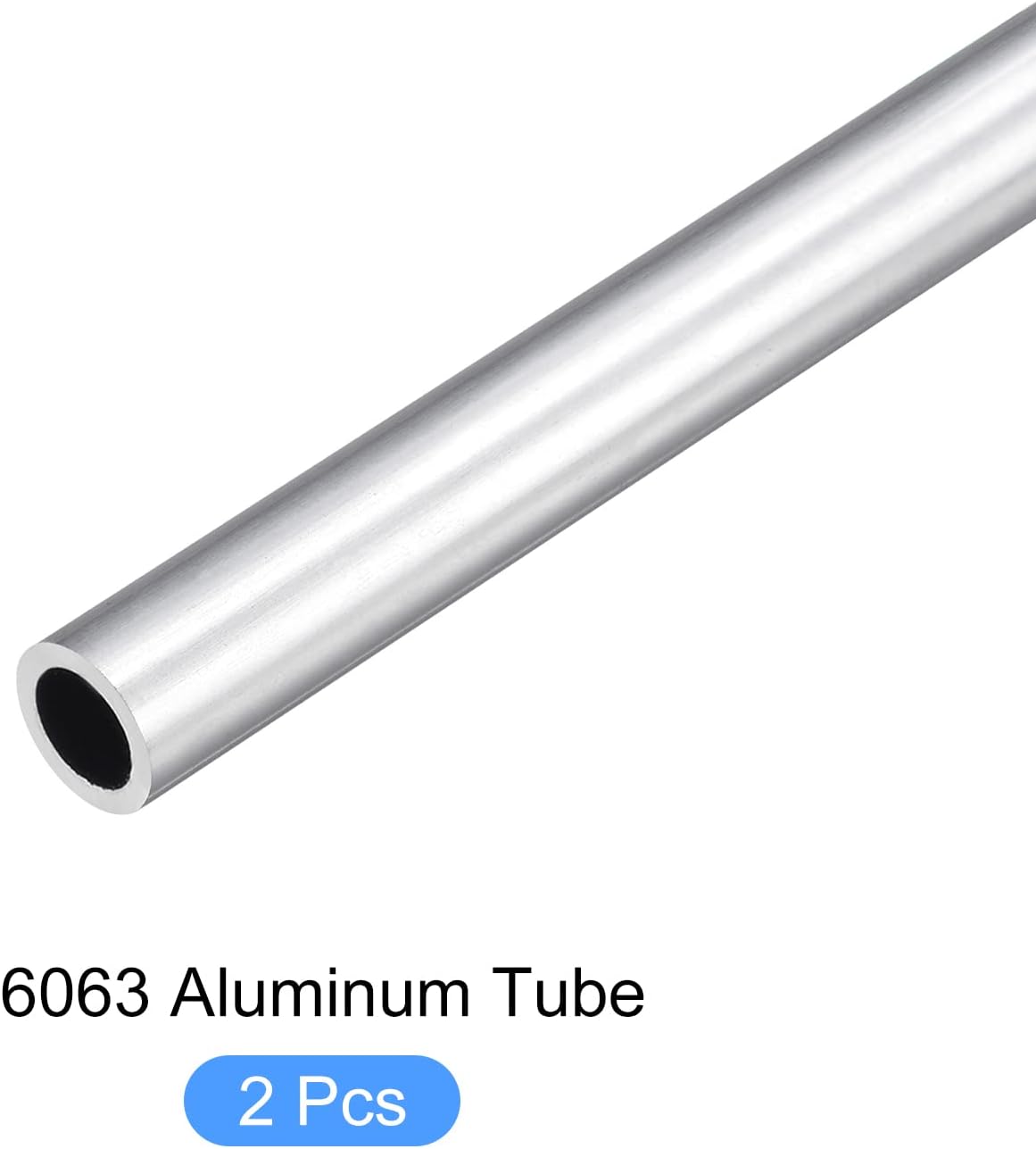 METALLIXITY Tubo de aluminio 6063 (0.394 in de diámetro x 0.276 in de diámetro interior x 11.811 in de largo), 2 piezas, tubo redondo de aluminio –