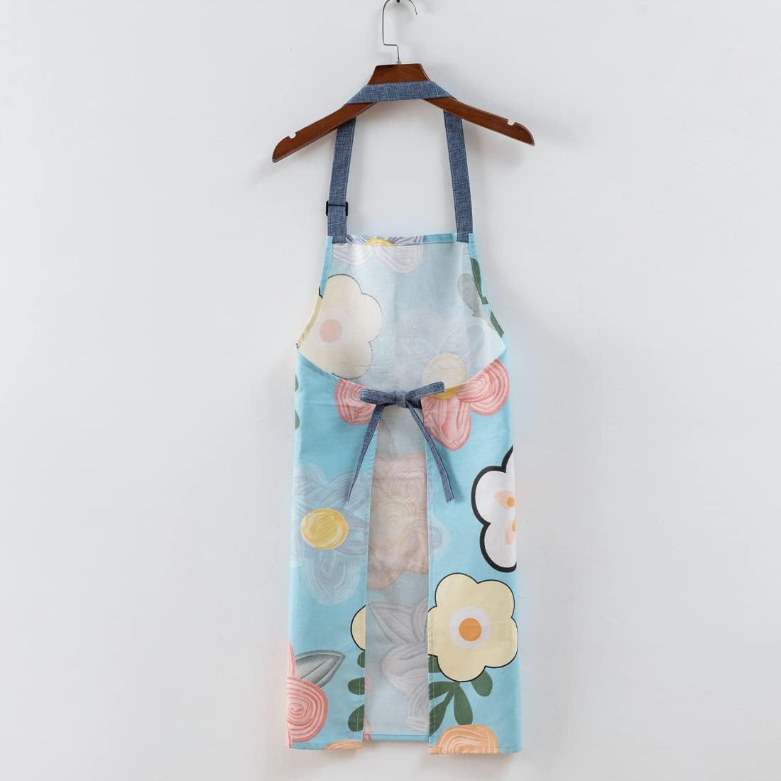 Tskijun Delantal de cocina, delantal de cocina, hermoso delantal para el hogar con bolsillo grande para adultos