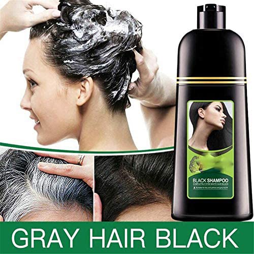 Deysen Tinte natural orgánico rápido para el cabello solo 5 minutos Noni Plant Black Champú, champú para cabello negro, champú para el crecimiento