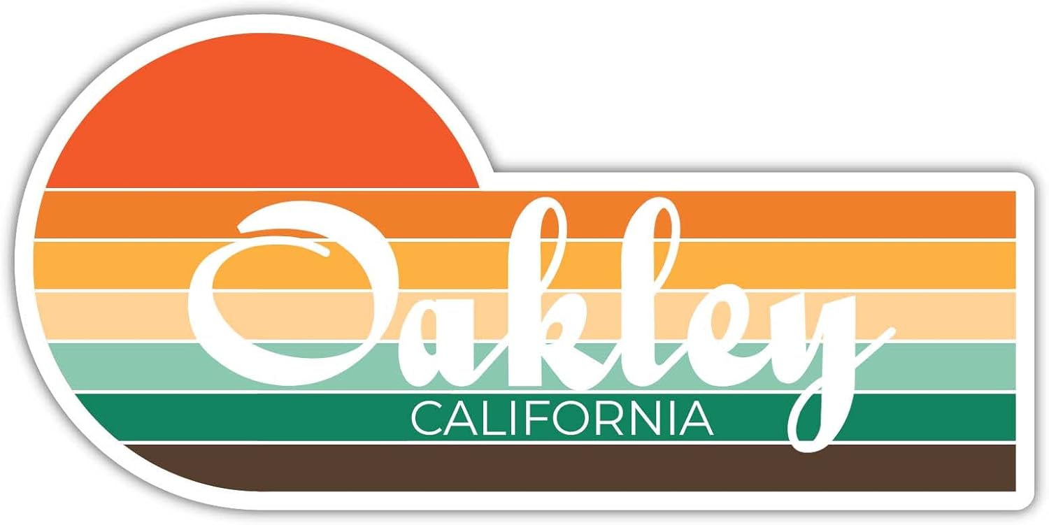 Oakley California – Imán para nevera (4 x 2.25 pulgadas), diseño estético retro vintage Sunset City 70s