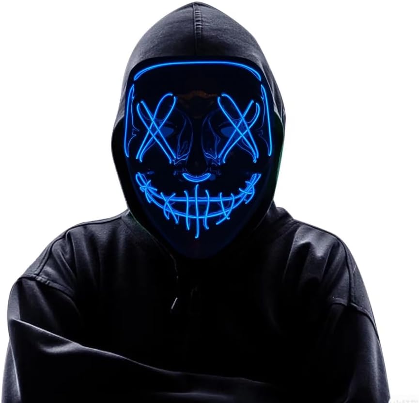 Máscara de baile callejero Máscara de juego Máscara de Halloween Máscara de brillo Máscara de fuego fantasma Máscara LED