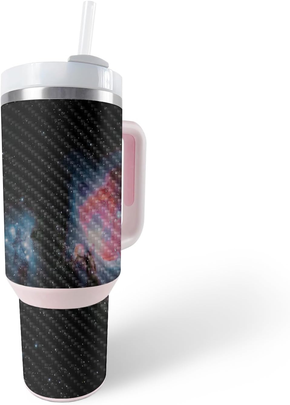 MightySkins – Skin de fibra de carbono compatible con el vaso Stanley The Quencher H2.0 FlowState de 40 onzas, color rojo gigante, acabado de fibra