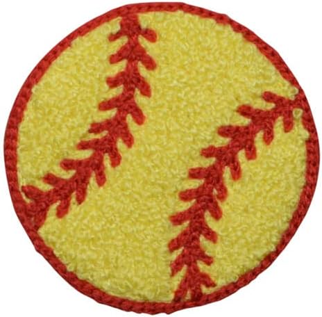 Parche de softbol de chenilla, pelota deportiva, insignia de chaqueta Letterman de 2-38 pulgadas (planchado)