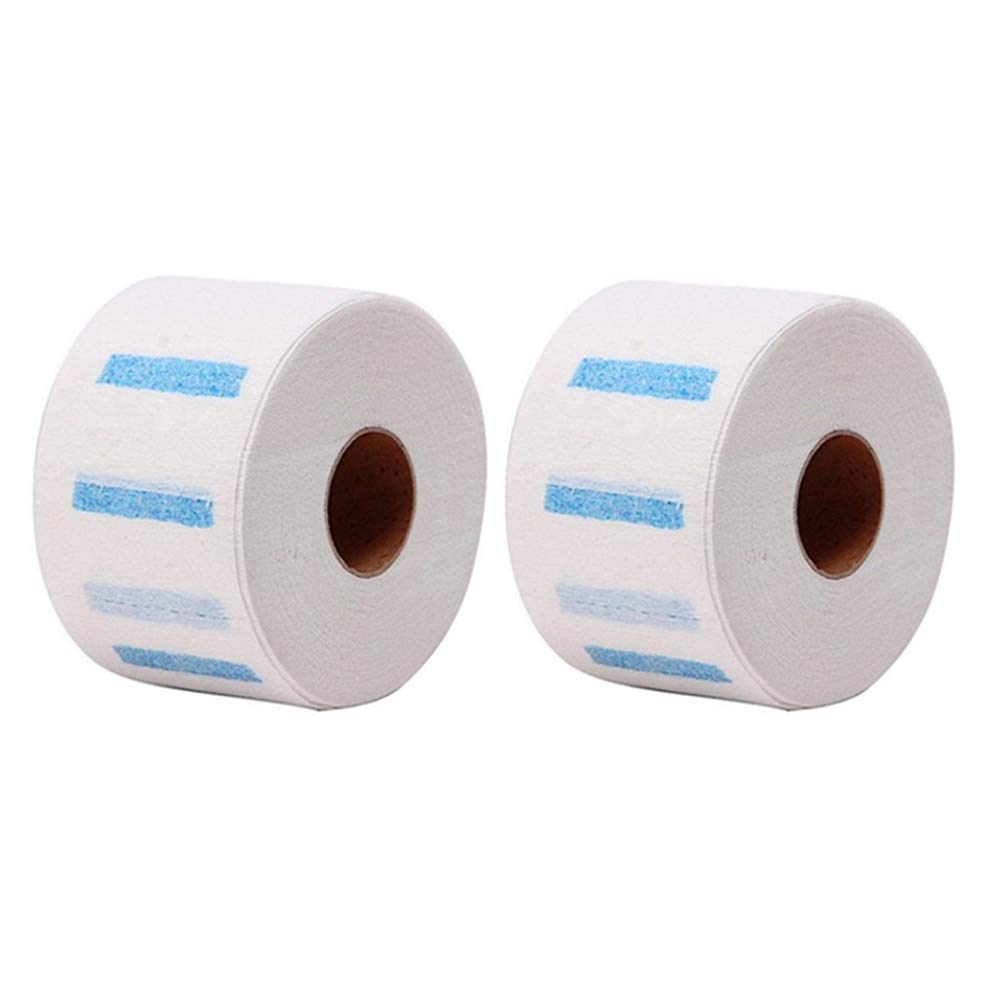 2 rollos de tiras de cuello de peluquero desechables de papel estricto, bandas de cuello para peluquería, envoltura elástica, accesorios de
