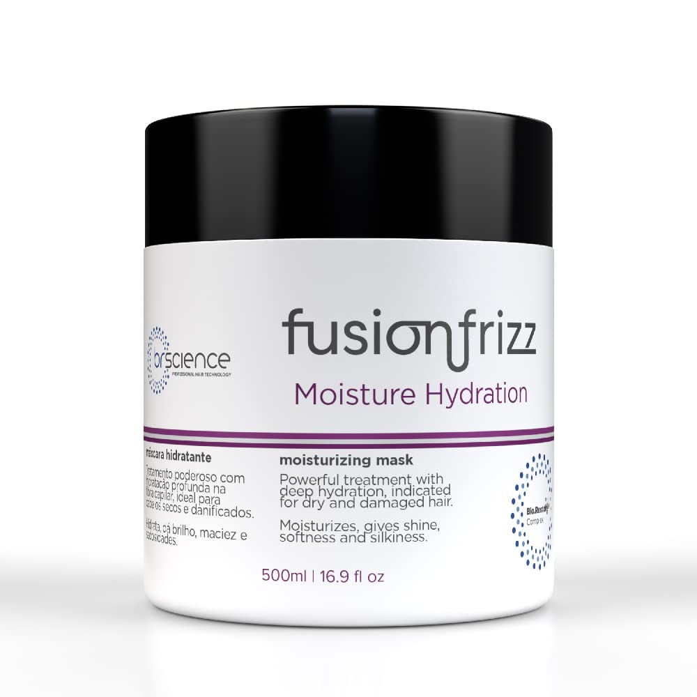 BR Science  Fusion Frizz Moisture Hydration Hair Mask  Hidratante para cabello seco y dañado  16.9 fl oz  16.9 onzas líquidas