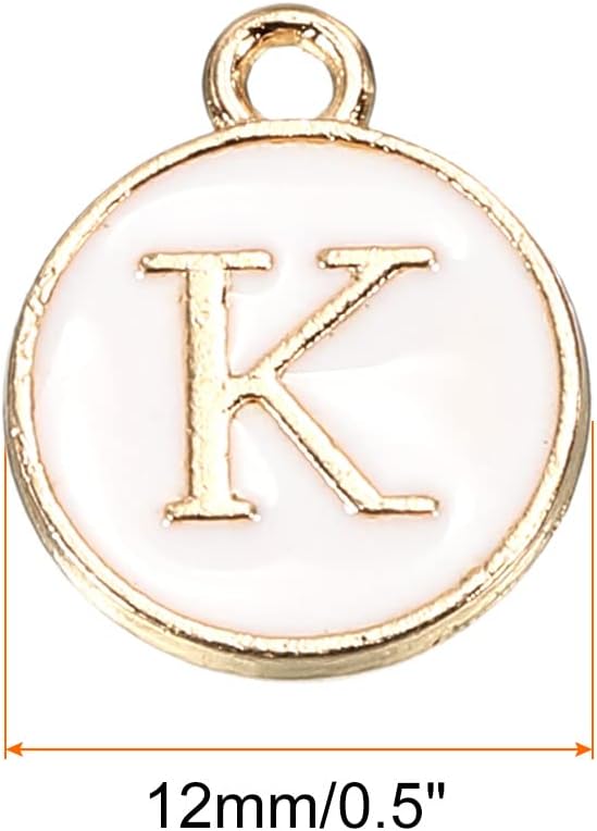 MECCANIXITY Colgante de letras del alfabeto de doble cara, para collar, pulsera, aretes, joyería