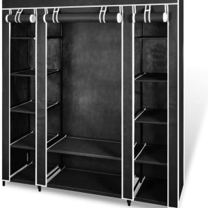 loibinfen Armario de tela con compartimentos y varillas, armario plegable, portátil, armario de tela, armario, organizador de ropa, 17.7 x 59 x 69 loibinfen Armario de tela con compartimentos y varillas, armario plegable, portátil, armario de tela, armario, organizador de ropa, 17.7 x 59 x 69