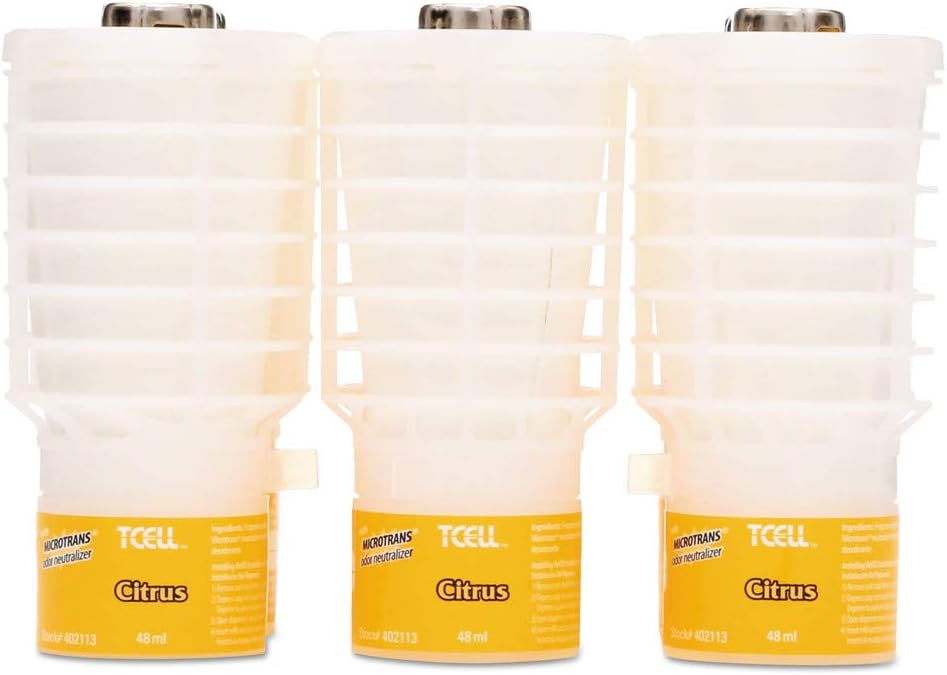 Rubbermaid Commercial Tcell Microtrans – Recambio neutralizador de olores, cítricos, 1.62 onzas, 6caja