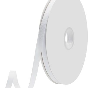 Cinta blanca de grogrén de 38 pulgadas x 100 yardas para envolver regalos, muy adecuada para decoración de bodas, ramos, manualidades, costura, lazo Cinta blanca de grogrén de 38 pulgadas x 100 yardas para envolver regalos, muy adecuada para decoración de bodas, ramos, manualidades, costura, lazo