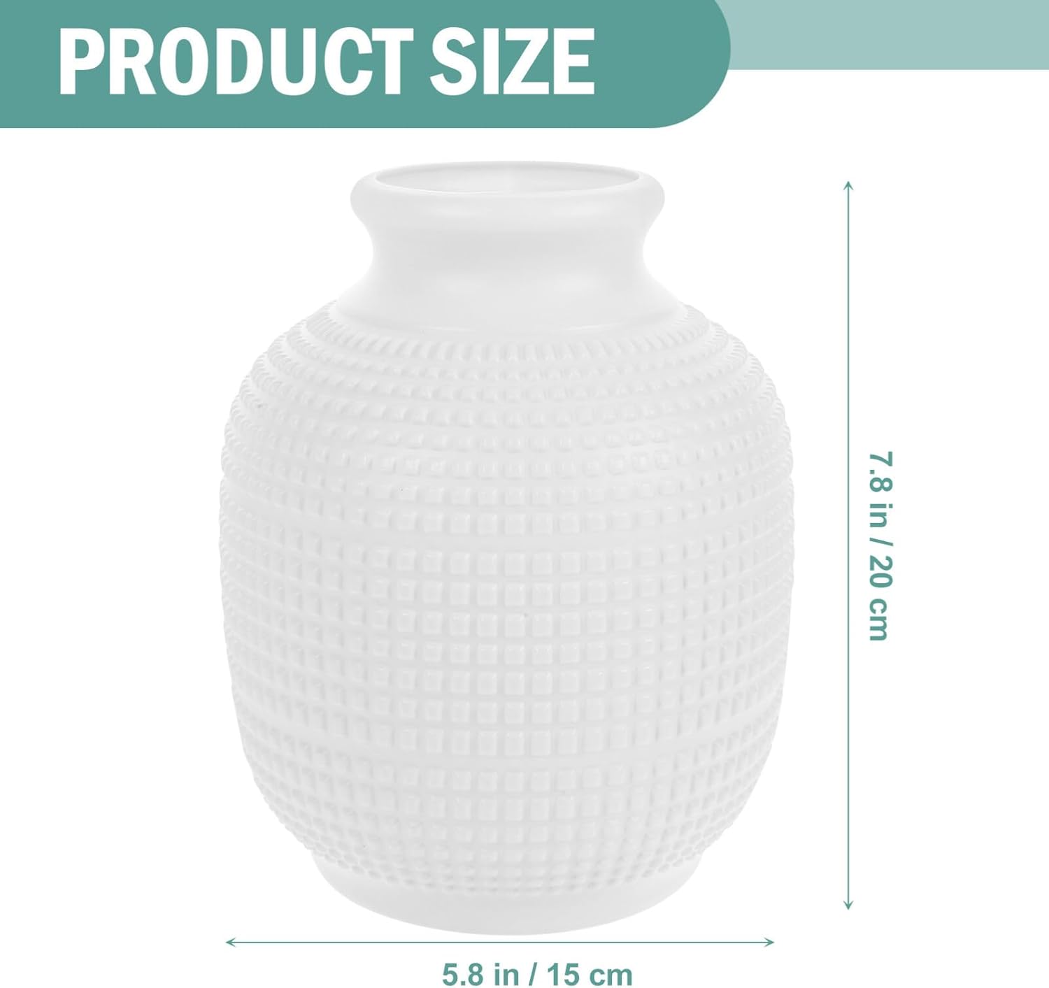 Vaguelly Jarrones de plástico para arreglos florales, 1 paquete de jarrón de plástico compuesto de imitación de porcelana esmaltada con aspecto de